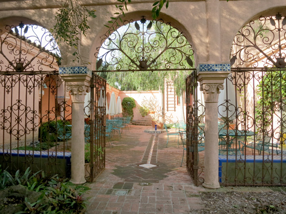 gates from the garden to the courtyard